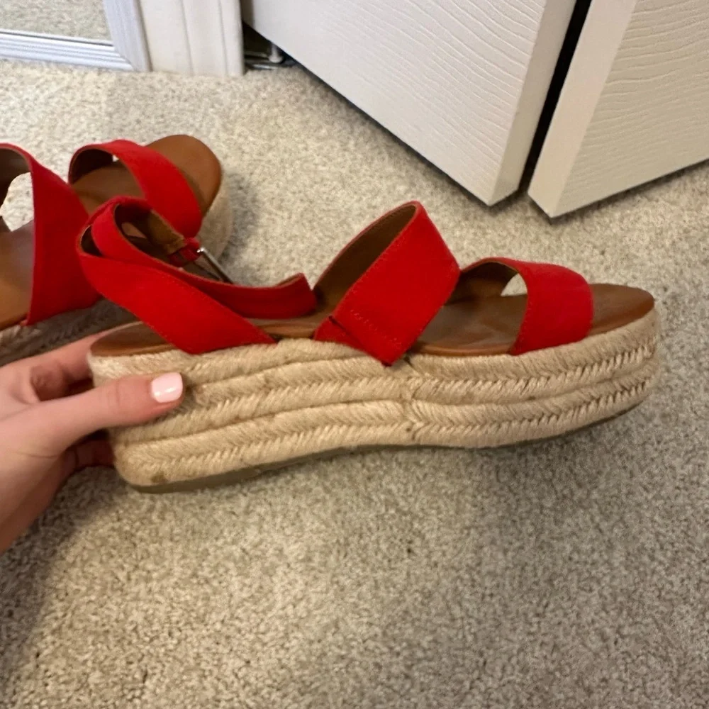American Eagle Red Espadrille Sandals